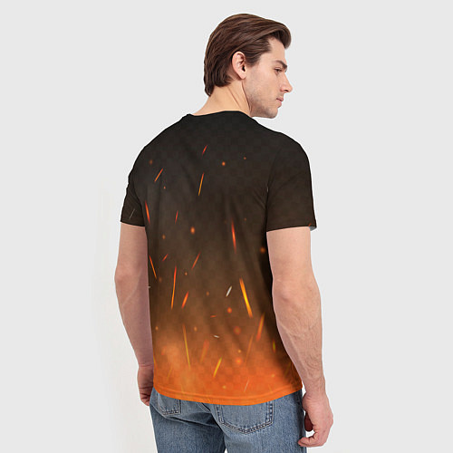 Мужская футболка Герб СССР на фоне огня / 3D-принт – фото 4