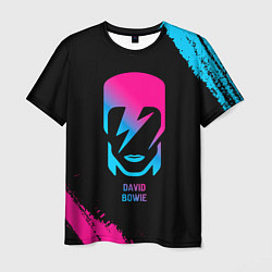 Мужская футболка David Bowie - neon gradient