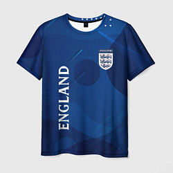 Мужская футболка Сборная Англии Синяя Абстракция