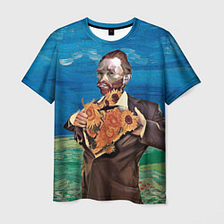 Мужская футболка Ван Гог портрет с Подсолнухами