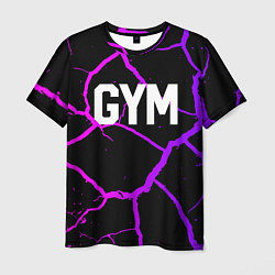Мужская футболка Gym - Трещины неоновые