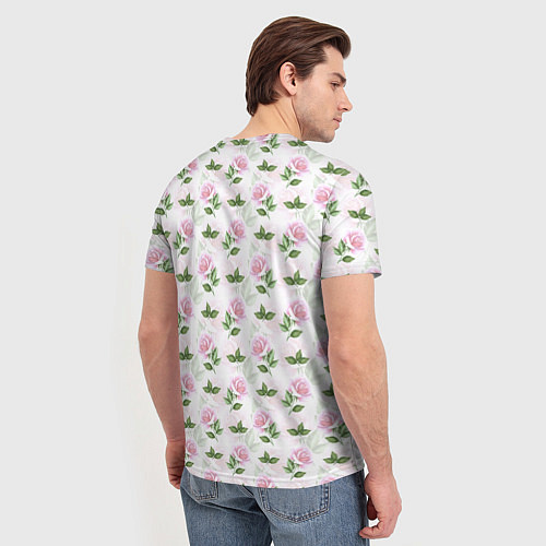 Мужская футболка Садовые розы, паттерн / 3D-принт – фото 4