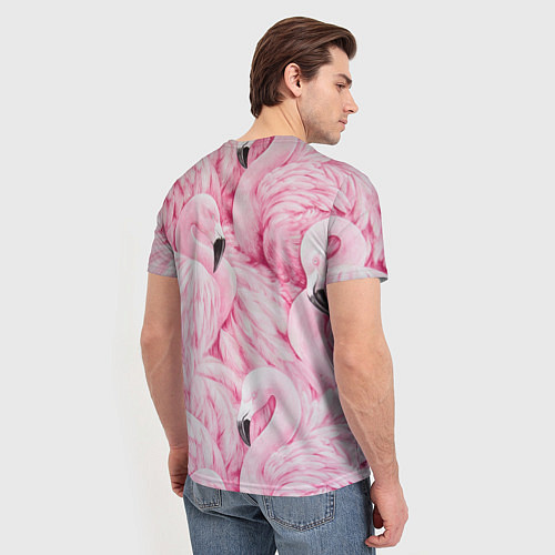 Мужская футболка Pink Flamingos / 3D-принт – фото 4