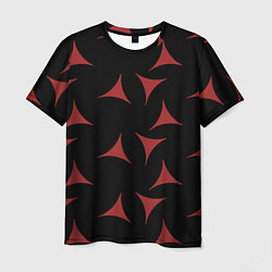 Мужская футболка Red Stars - Красные треугольные объекты в чёрном п