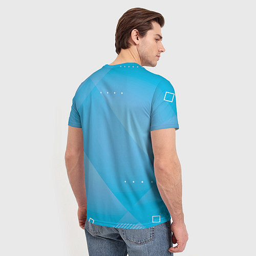 Мужская футболка Manchester city Голубая абстракция / 3D-принт – фото 4
