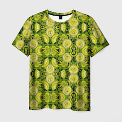 Мужская футболка Зеленые узоры: волны абстракции