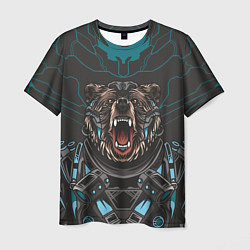 Мужская футболка Кибер медведь