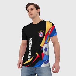 Футболка мужская Bayern munchen Sport - цветные геометрии, цвет: 3D-принт — фото 2