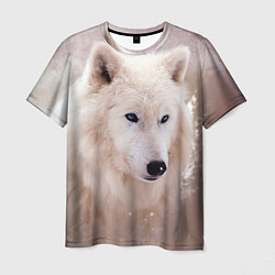 Мужская футболка Белый зимний волк
