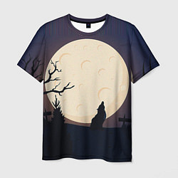 Мужская футболка Волчица и луна