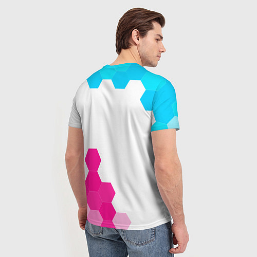 Мужская футболка Free Fire neon gradient style: символ и надпись ве / 3D-принт – фото 4