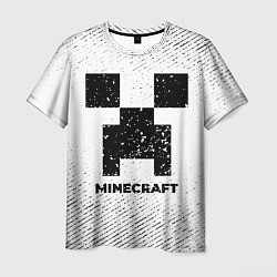 Мужская футболка Minecraft с потертостями на светлом фоне