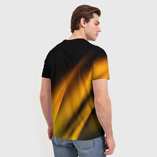 Мужская футболка Ламборгини - желтая абстракция / 3D-принт – фото 4