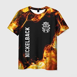 Мужская футболка Nickelback и пылающий огонь