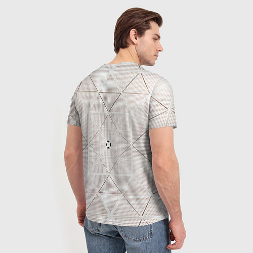 Мужская футболка Абстрактные геометрические линии и точки / 3D-принт – фото 4