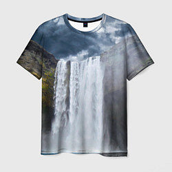 Мужская футболка Водопад Скогафосс