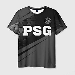 Мужская футболка PSG sport на темном фоне: символ сверху