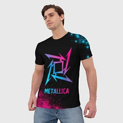 Футболка мужская Metallica - neon gradient, цвет: 3D-принт — фото 2