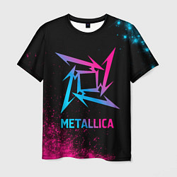 Мужская футболка Metallica - neon gradient