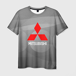 Мужская футболка Mitsubishi - серая с кружочками абстракция