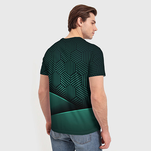 Мужская футболка Зеленый герб России / 3D-принт – фото 4