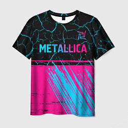 Мужская футболка Metallica - neon gradient: символ сверху