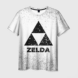 Мужская футболка Zelda с потертостями на светлом фоне