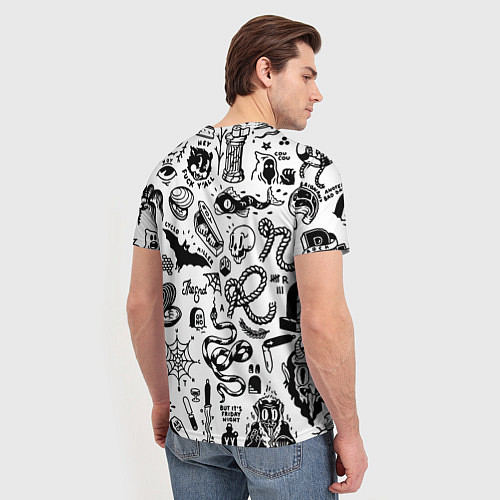 Мужская футболка Барт Симпсон весь в татухах - Hype / 3D-принт – фото 4