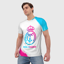 Футболка мужская Real Madrid neon gradient style, цвет: 3D-принт — фото 2