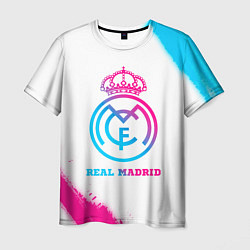 Мужская футболка Real Madrid neon gradient style