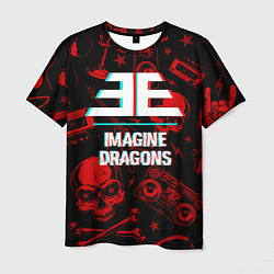 Футболка мужская Imagine Dragons rock glitch, цвет: 3D-принт