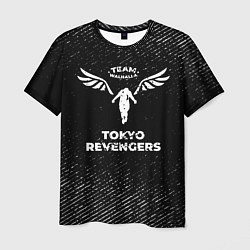 Мужская футболка Tokyo Revengers с потертостями на темном фоне