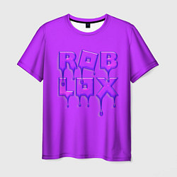 Мужская футболка Roblox red - Роблокс лого с подтеками