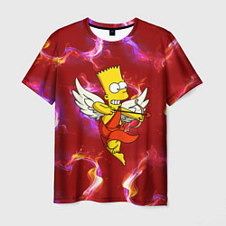 Мужская футболка Барт Симпсон стреляет из лука в сердце
