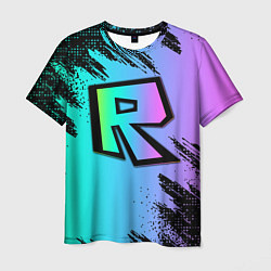 Мужская футболка Roblox neon logo
