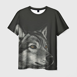 Мужская футболка Спокойный серый волк
