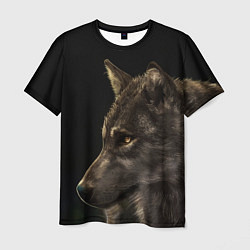 Мужская футболка Взрослый мудрый волк