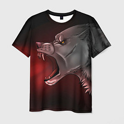 Мужская футболка Арт злой волк