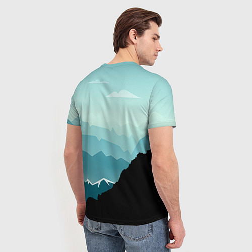 Мужская футболка Горный козел и горы / 3D-принт – фото 4