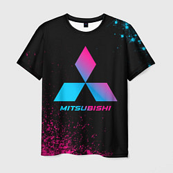 Мужская футболка Mitsubishi - neon gradient