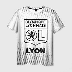 Мужская футболка Lyon с потертостями на светлом фоне