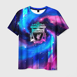 Мужская футболка Liverpool неоновый космос