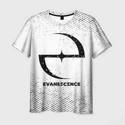 Мужская футболка Evanescence с потертостями на светлом фоне
