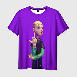 Мужская футболка Lil Peep На Фиолетовом Фоне