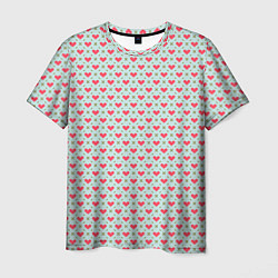 Мужская футболка Сердечки - абстракция минимализм