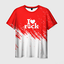 Мужская футболка I love rock - краска