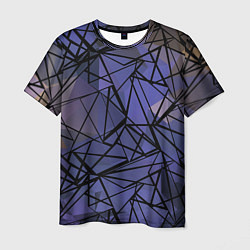 Мужская футболка Blue with black stripes pattern