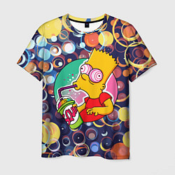 Мужская футболка Bart Simpson пьёт лимонад