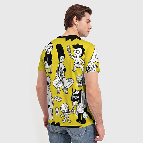 Мужская футболка Весёлая компашка мультфильма Симпсоны - полный рас / 3D-принт – фото 4