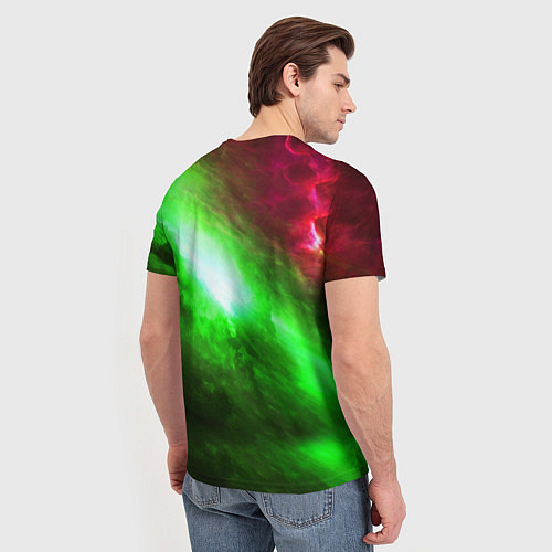Мужская футболка Зеленый космос бесконечность / 3D-принт – фото 4
